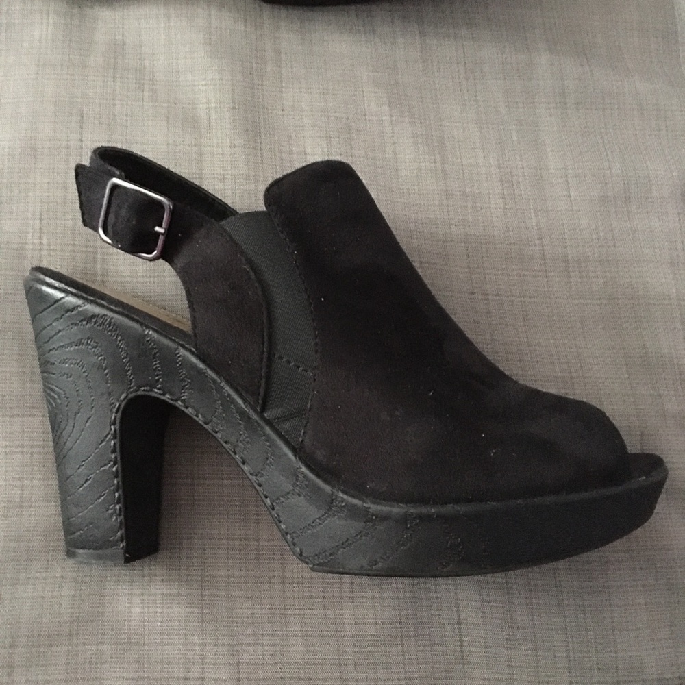 High-Heeled Mules with Strap